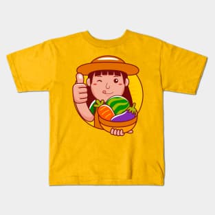 Farmer Woman Kids T-Shirt